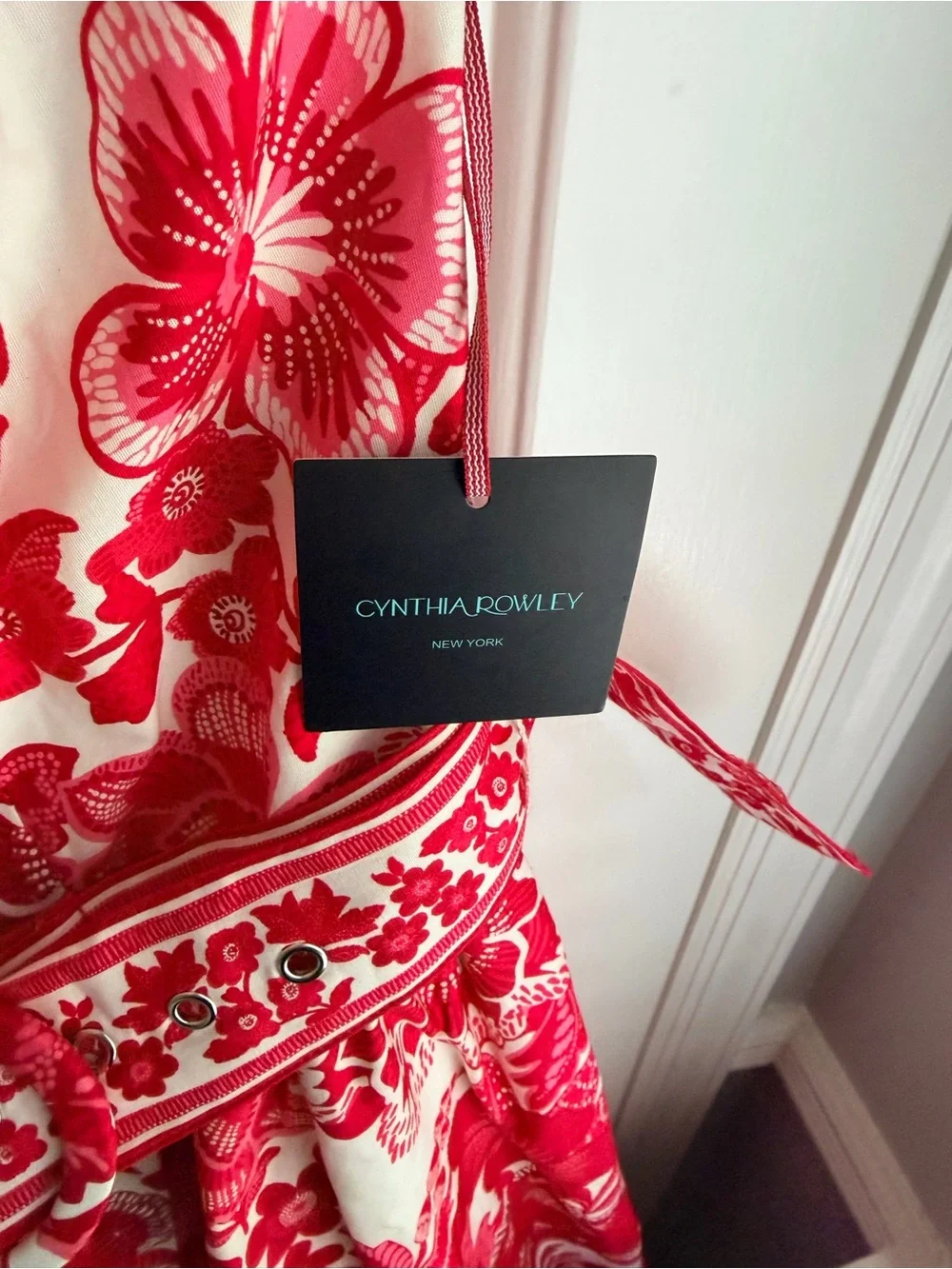 Cynthia Rowley Red & White Floral Fit-and-Flare Sundress - Picture 3 of 5